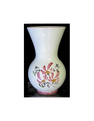Vase Nadine en faïence décor Fleuri rose Taille 1