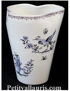 Vase Glaïeul en faïence décor Tradition Vieux Moustiers polychrome H20 cm