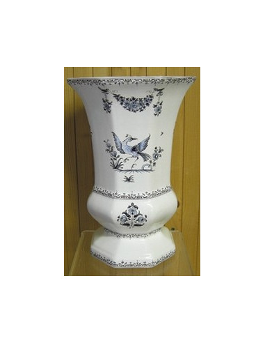 Vase Medicis Taille 2 en faïence décor Tradition Vieux Moustiers polychrome