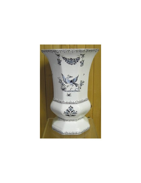 Vase Medicis Taille 2 en faïence décor Tradition Vieux Moustiers polychrome