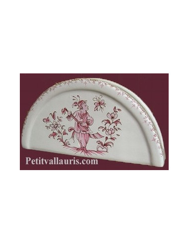 Porte serviette de table décor Tradition Vieux Moustiers rose