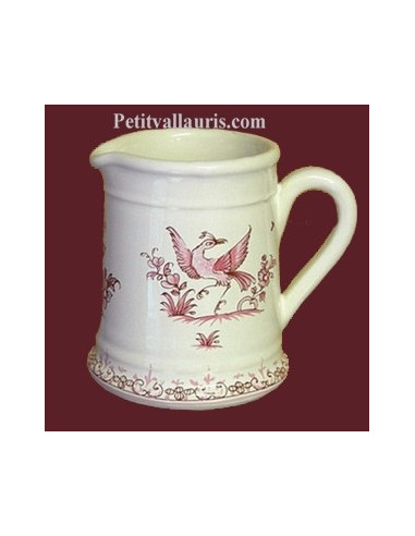 Pot à lait droit grand mère décor Tradition Vieux Moustiers rose