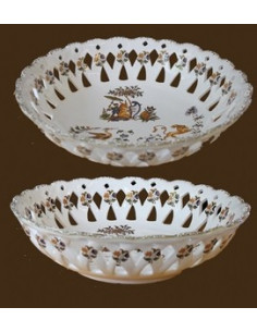 Coupe à fruit sans pied D30 décor Tradition Vieux Moustiers polychrome