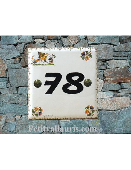 Numéro de Maison pose horizontale chiffre noir décor tradition vieux moustiers