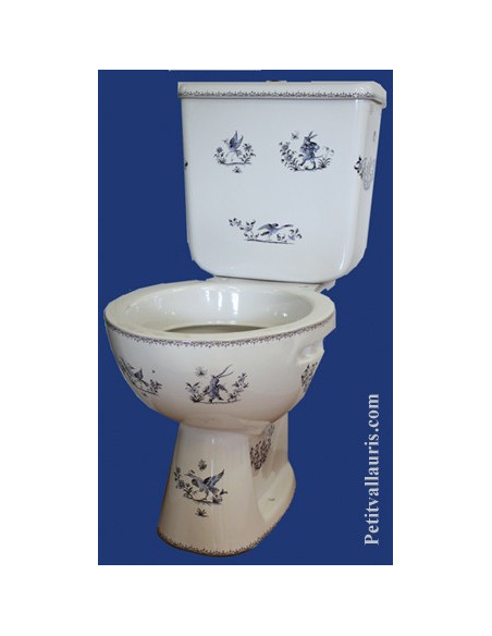 Toilettes-WC décor Tradition Vieux Moustiers bleu