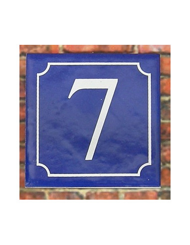 Numéro de rue fond bleu chiffre blanc n° 1