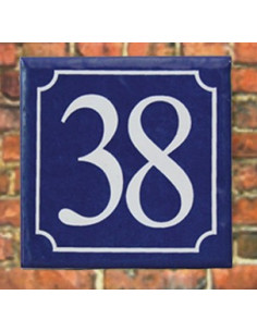 Numéro de rue fond bleu chiffre blanc n°27