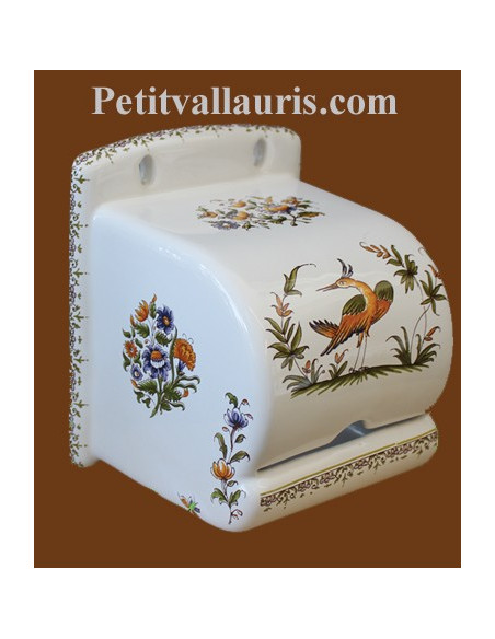 Dérouleur de papier toilette décor Tradition Vieux Moustiers polychrome