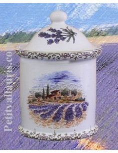 Pot de cheminée à épices en faience blanche collection Provence motif bastide (2199) taille 1