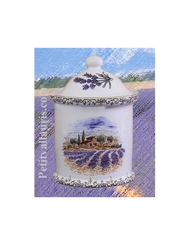 Pot de cheminée à épices en faience blanche collection Provence motif bastide (2199) taille 1
