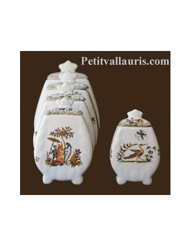 Pot de cheminée festonné décor Tradition Vieux Moustiers polychrome taille 1 