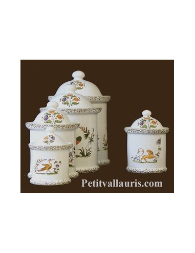 Pot de cheminée festonné décor Tradition Vieux Moustiers polychrome taille 1 