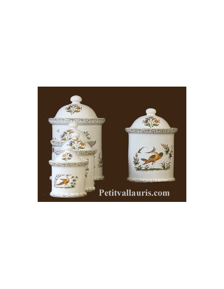Pot de cheminée rond décor Tradition Vieux Moustiers polychrome taille 3