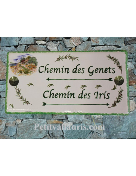 Plaque pour maison en céramique Mas Provençal et Brin d'Olives
