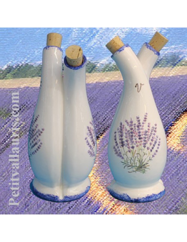 Bouteille de distributeur d'huile d'olive en céramique faite à la main avec  salières