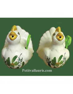 Distributeur de ficelle Cocotte décor fleur verte et ciseaux