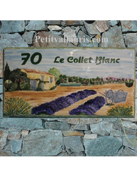 Plaque de maison décor Bastide et Charette Provençale