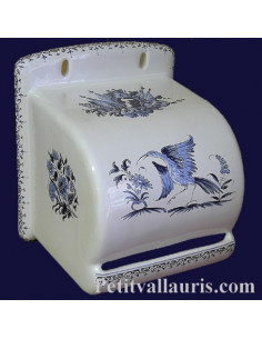 Dérouleur de papier toilette décor Tradition Vieux Moustiers bleu