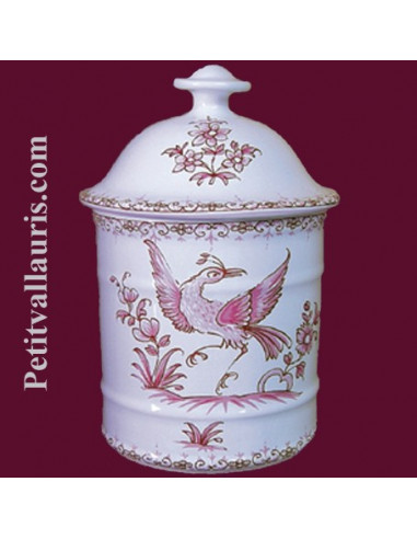 Pot de Salle de bain modèle Uho n°1 Décor Tradition Vieux Moustiers rose