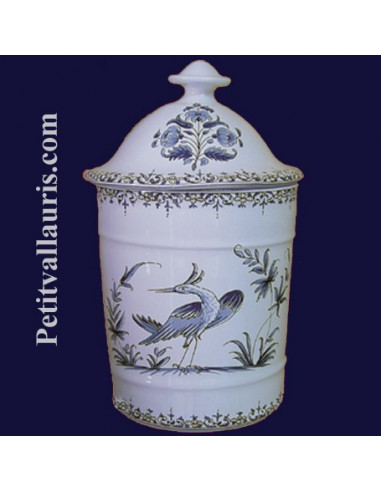 Pot de Salle de bain modèle Uho n° 2 Décor Tradition Vieux Moustiers bleu