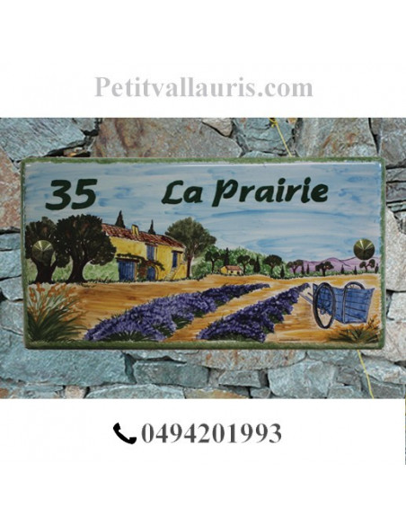Plaque de maison décor Bastide et Charette Provençale