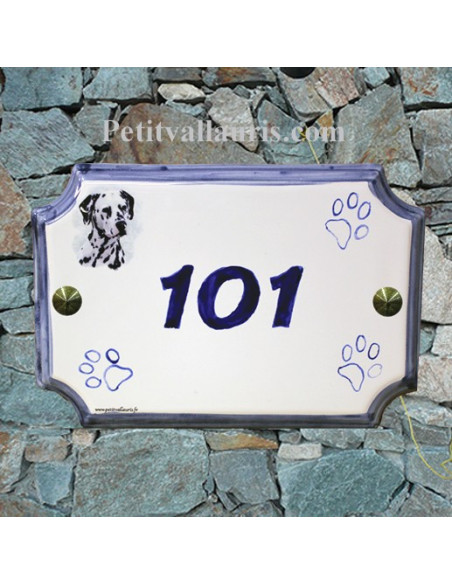 Plaque de maison de style en céramique Les 101 dalmatiens