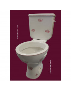 Toilettes-WC décor fleurs Tradition Vieux Moustiers rose