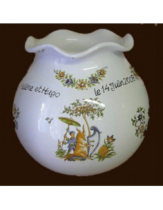 Vase Boule dentelle en ceramique décor Tradition Vieux Moustiers