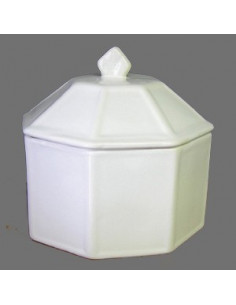 Boîte bonbonnière octogonale émaillée blanc unie