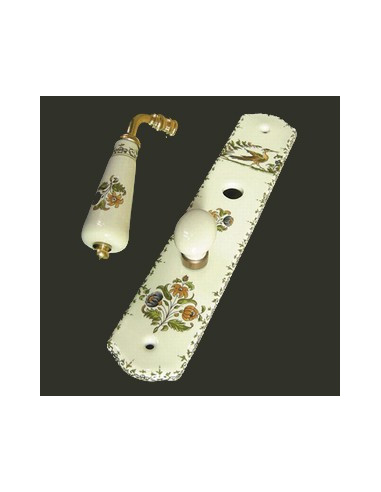 Plaque de propreté avec verrou décor Tradition Vieux Moustiers polychrome