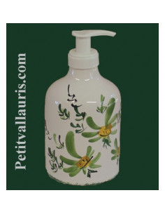 Distributeur de savon liquide décor Fleur verte