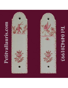 Demi plaque décorative modèle Louis XV décor Tradition Vieux Moustiers rose