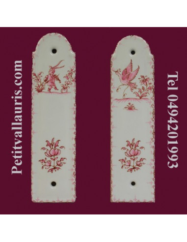 Demi plaque décorative modèle Louis XV décor Tradition Vieux Moustiers rose