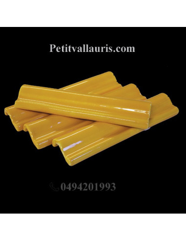 Listel corniche en faience émaillée couleur jaune provençal