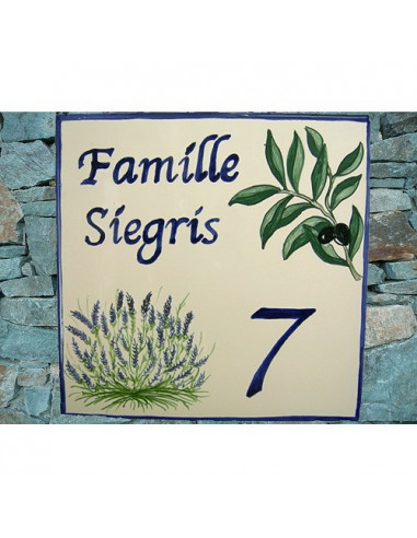 Plaque texte et décor personnalisé pour votre maison décor olives et lavandes