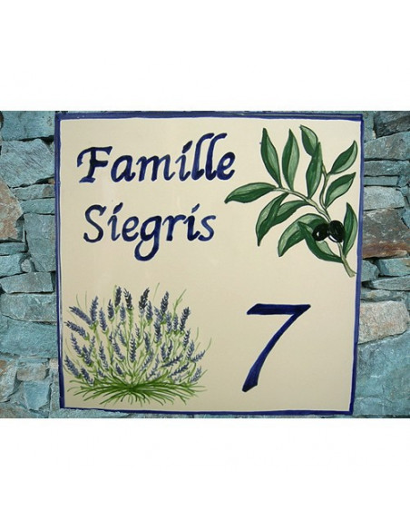 Plaque texte et décor personnalisé pour votre maison décor olives et lavandes