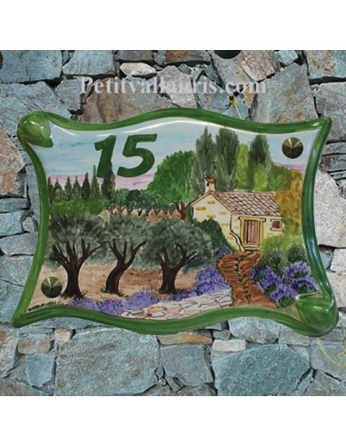 Plaque parchemin pour maison décor personnalisé paysage campagne provençale