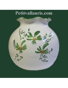 Vase boule dentelle décor Fleuri vert