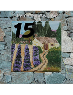 Numéro de Maison pose horizontale décor paysage campagne provençale