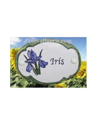 Plaque de porte décor Iris