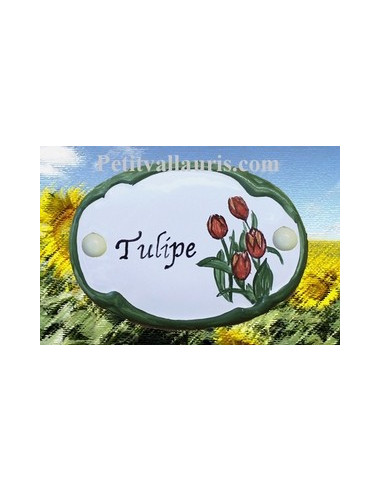 Plaque de porte décor Tulipe
