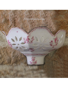 Applique ajourée facette décor Tradition Vieux Moustiers rose