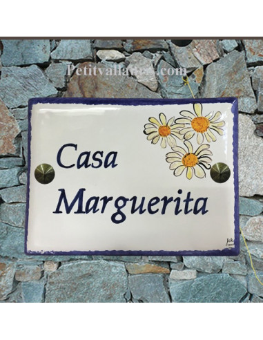 Plaque De Jardin Vintage En Métal - Motif Marguerite Blanche - 30,5 X 20,3 Cm, Trous Pré-percés - Déco Murale Intérieur/extérieur