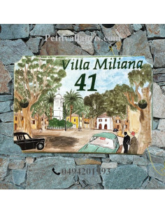 Plaque de villa décor centre ville de Miliana avant indépendance