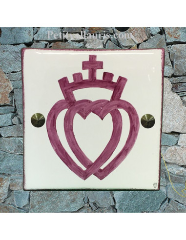 Plaque texte et décor personnalisé pour votre maison décor croix vendéenne en rose