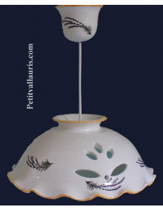 Suspension décorative en céramique ajourée décor Lavande D35