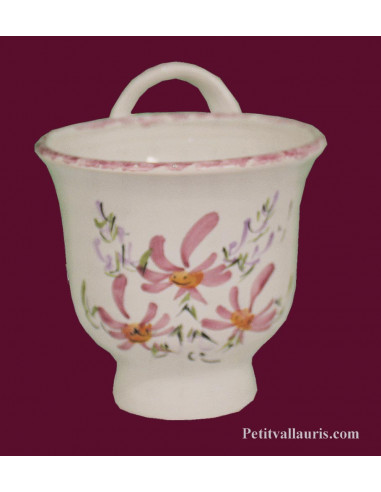 Entonnoir à confiture en céramique décor fleurs roses