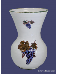 Vase Nadine en faïence décor Grappe de raisin taille 2