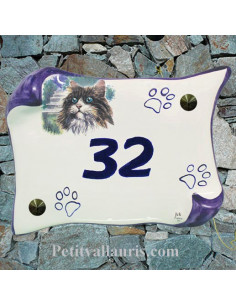 Plaque parchemin de maison décor chaton (n° 5)
