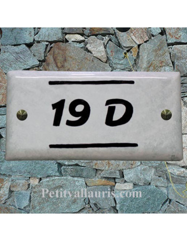 Numéro De Maison 3 En Céramique Émaillée Noire – 5x11 Cm – Peint à La Main – Fabrication Espagnole